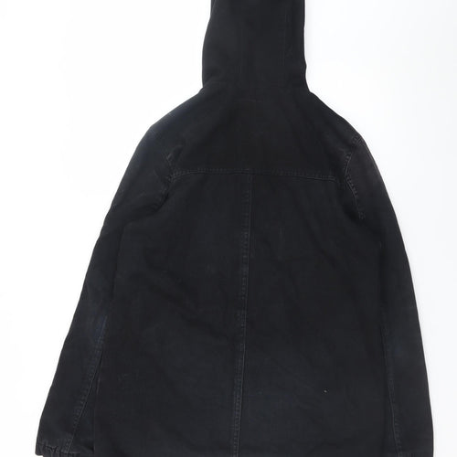 Antioch Men's Black Cotton Hooded Parka Jacket Size S