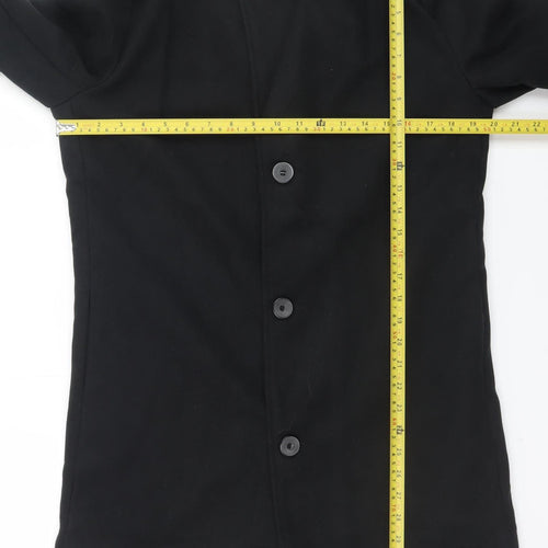 Fashion Men's Black XL Mid-Length Polyester Overcoat