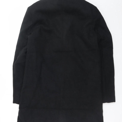 Fashion Men's Black XL Mid-Length Polyester Overcoat