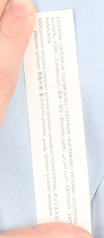 Bershka Women's Blue Satin Blazer Size 10 Mid-Length Smart Jacket