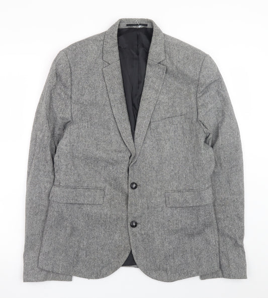 Burton Menswear London Men's Grey Wool Blazer Medium Regular Fit