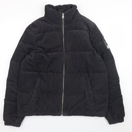 Jack Wolfskin Women Black Corduroy Puffer Jacket Size 10/12