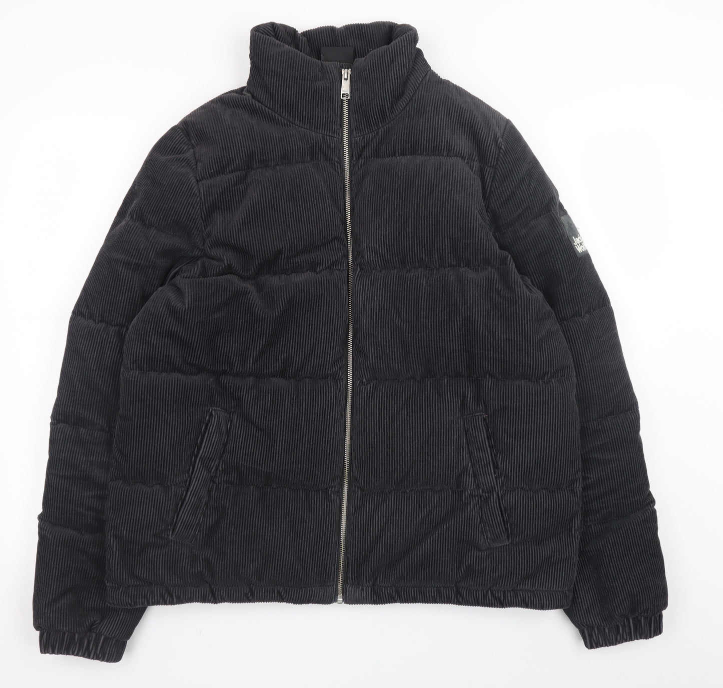 Jack Wolfskin Women Black Corduroy Puffer Jacket Size 10/12