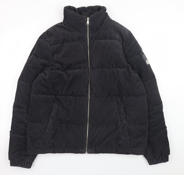 Jack Wolfskin Women Black Corduroy Puffer Jacket Size 10/12