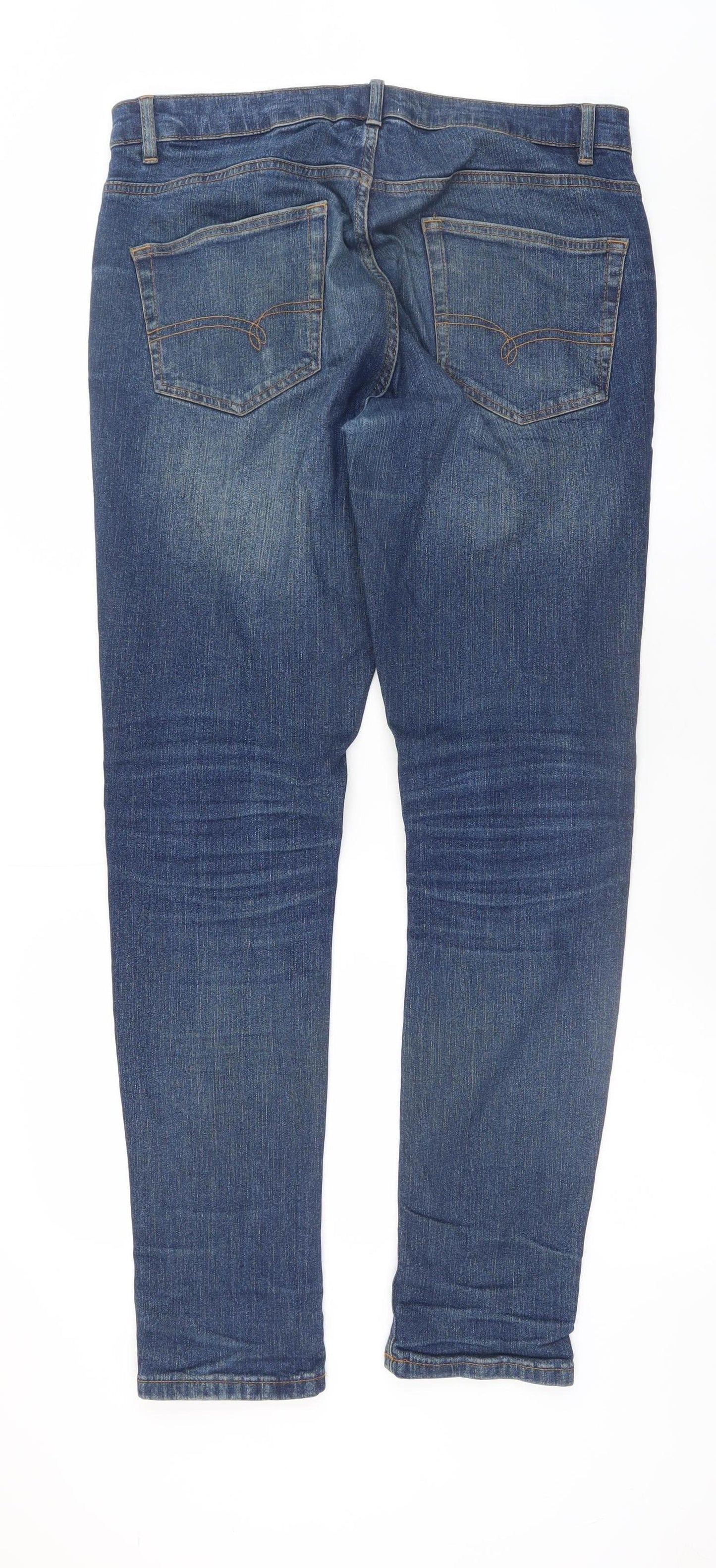 Next Men's Blue Straight Leg Denim Jeans 32W 33L Regular Fit
