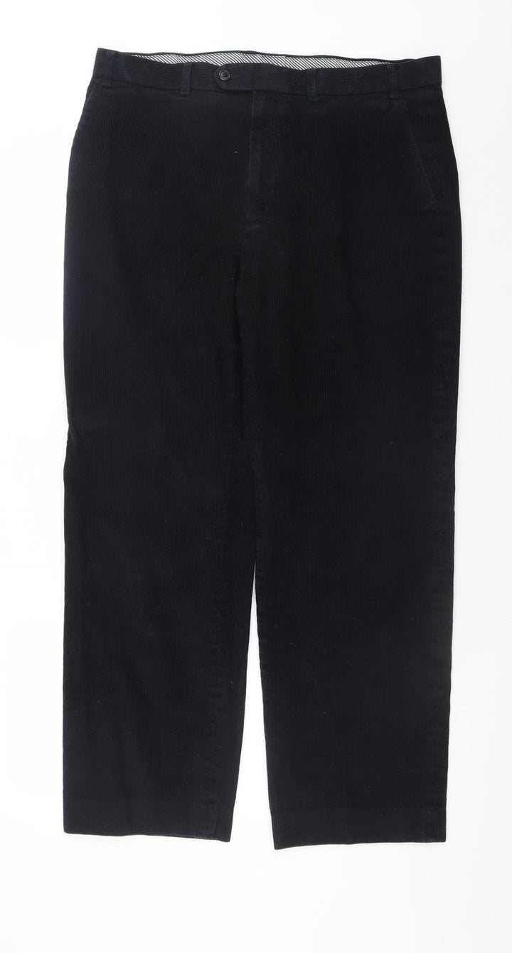 Marks and Spencer Men's Black Corduroy Straight Jeans 36W 31L