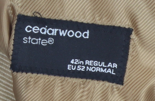 Cedarwood State Men's Beige Corduroy Blazer Jacket 42 in Regular