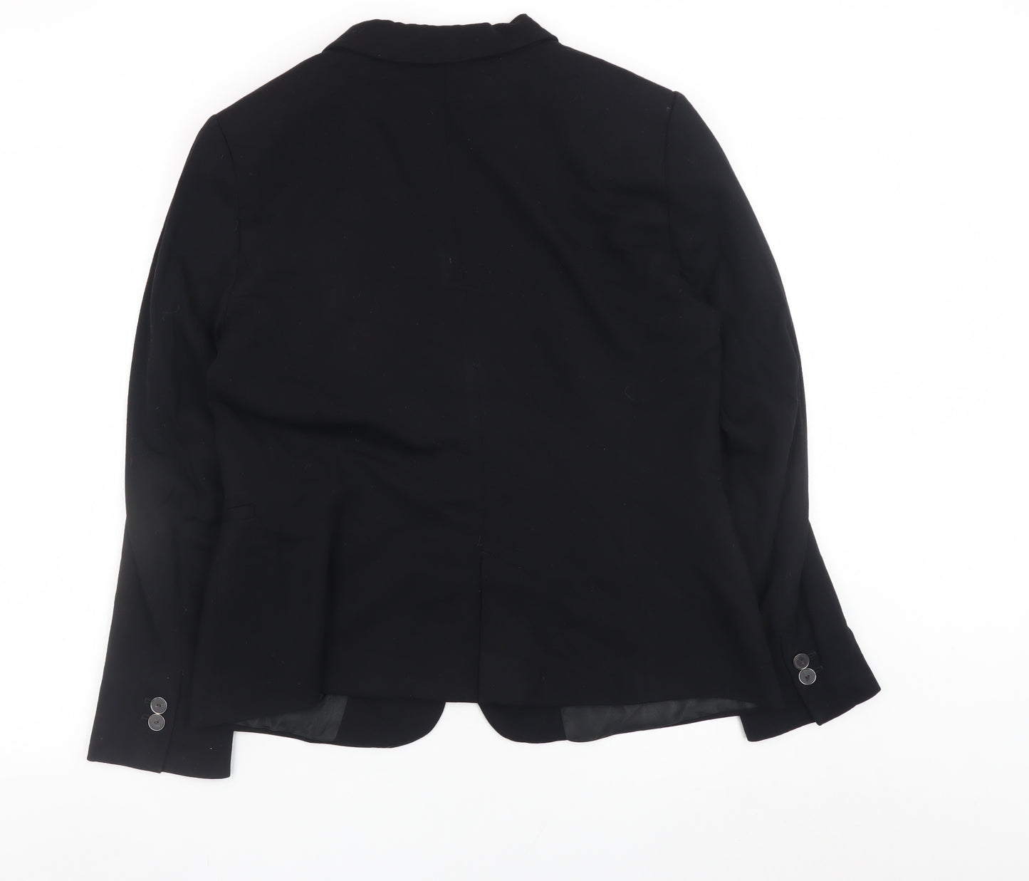 Zara Women Black Size 14 Blazer Jacket Lined Single-Breasted