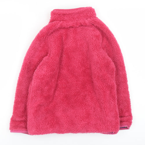 Joules Girls Pink Fleece 1/2 Zip Pullover Sweatshirt Age 7-8 Years