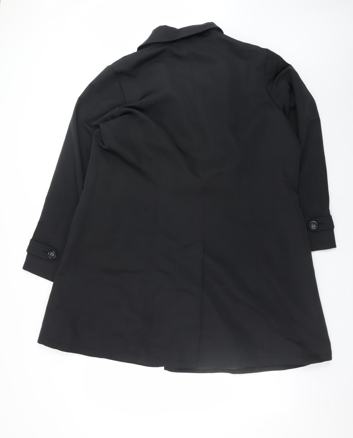 Marks and Spencer Women Black UK 20 Buttoned Mid-Length Coat