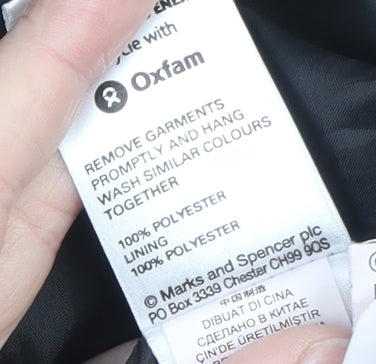 Marks and Spencer Women Black UK 20 Buttoned Mid-Length Coat