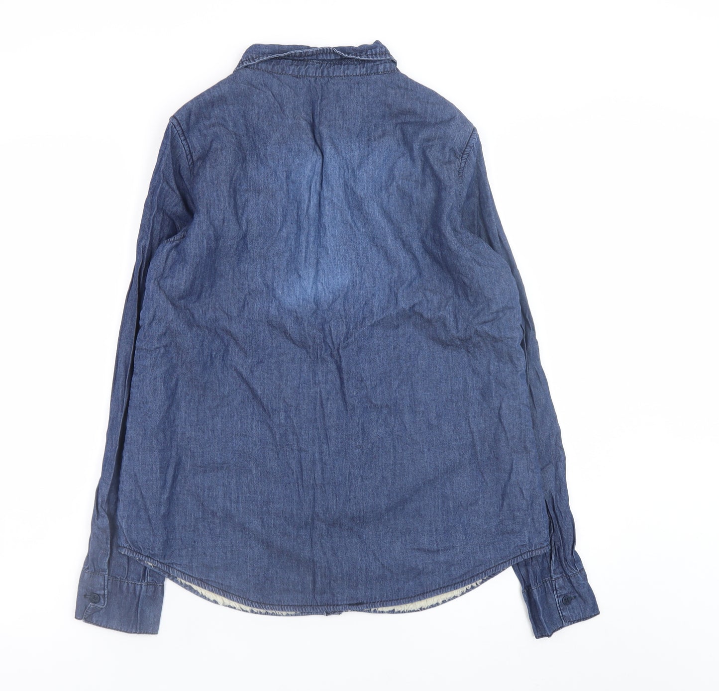 Ci Sono Women's Blue Denim Button-Up Long Sleeve Shirt M