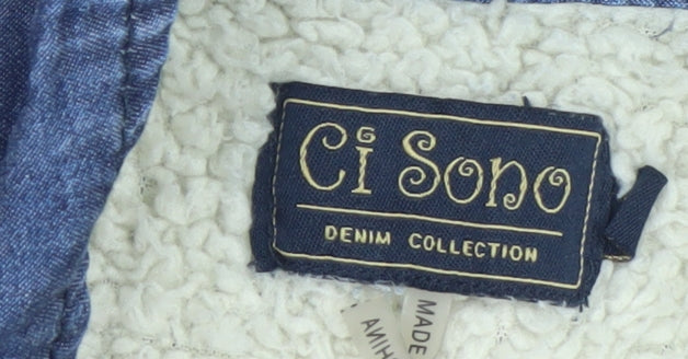 Ci Sono Women's Blue Denim Button-Up Long Sleeve Shirt M