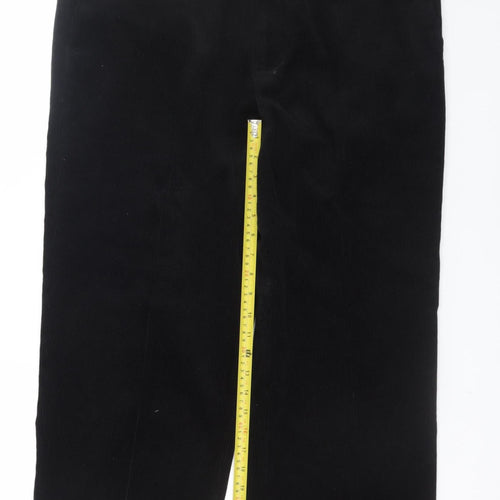 EWM Men's Black Corduroy Trousers Size 38W 31L Regular Fit