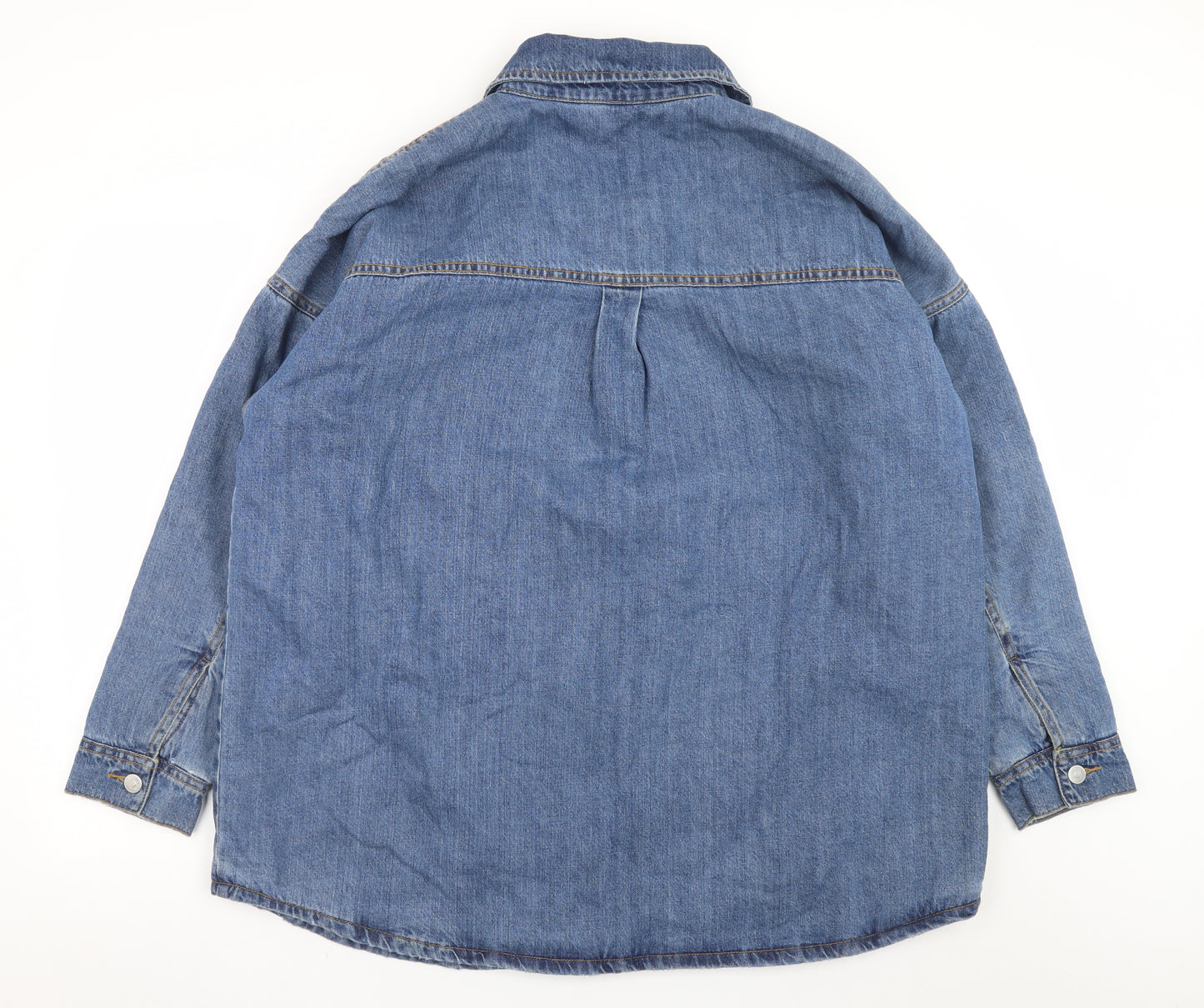 George Womens Blue Denim Cotton Relaxed Fit Long Sleeve Jacket Size 18