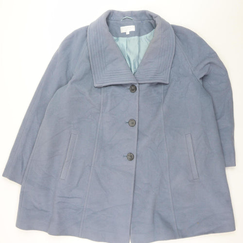 Cotswold Collections Women's Blue Wool Blend Overcoat Size 24