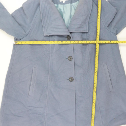 Cotswold Collections Women's Blue Wool Blend Overcoat Size 24