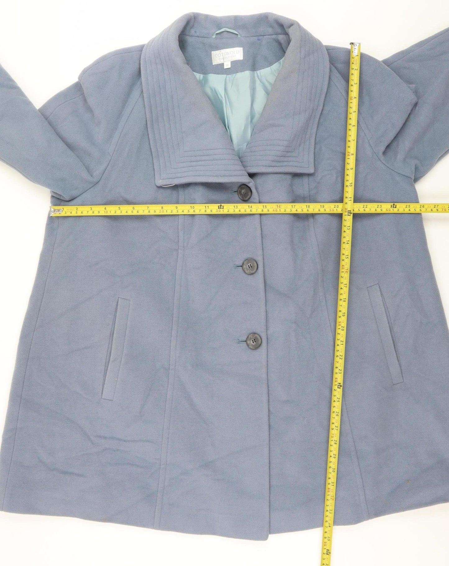 Cotswold Collections Women's Blue Wool Blend Overcoat Size 24