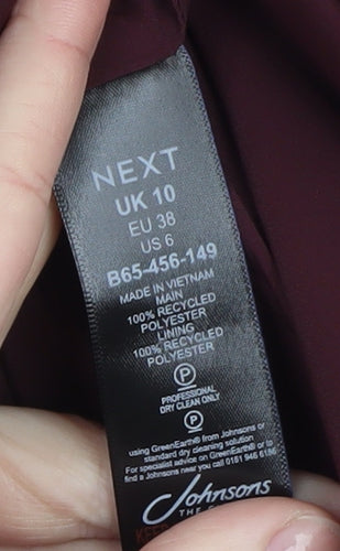 NEXT Women’s Purple Blazer UK 10 Regular Fit Mid-Length Jacket