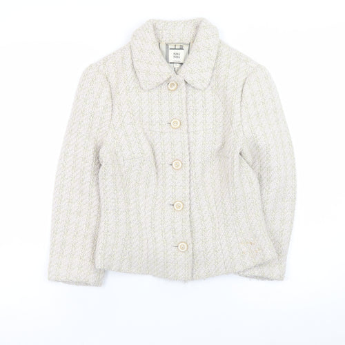 Noa Noa Women's Beige Tweed Button Blazer Jacket XS