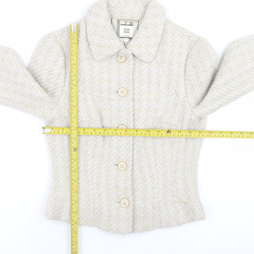 Noa Noa Women's Beige Tweed Button Blazer Jacket XS