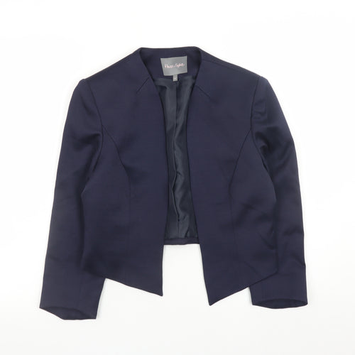 Phase Eight Women's Blue Size 10 Collarless Lined Blazer Jacket