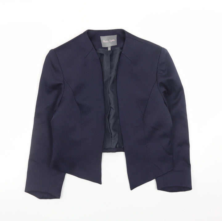 Phase Eight Women's Blue Size 10 Collarless Lined Blazer Jacket