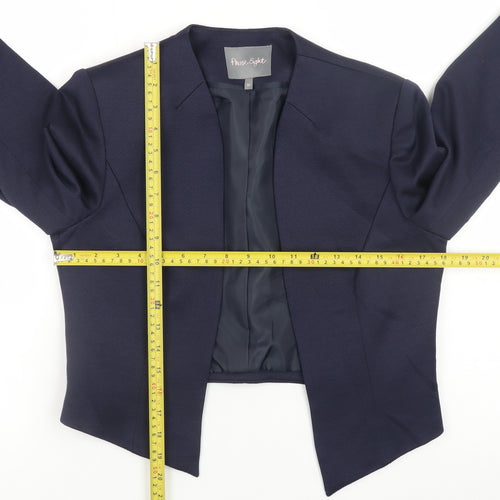 Phase Eight Women's Blue Size 10 Collarless Lined Blazer Jacket