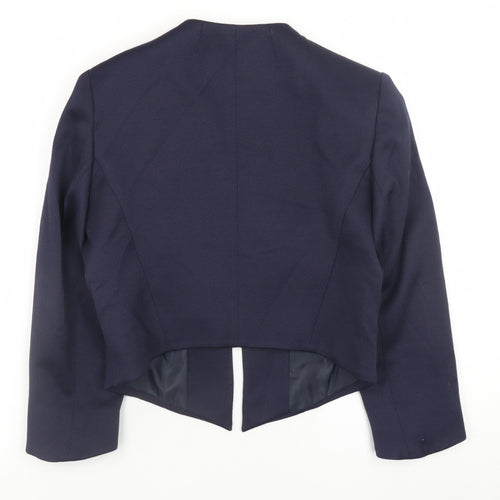 Phase Eight Women's Blue Size 10 Collarless Lined Blazer Jacket