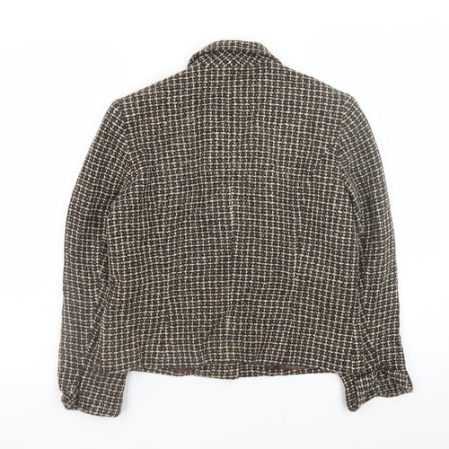 Jones New York Women's Brown Petite Check Tweed Blazer Size 8