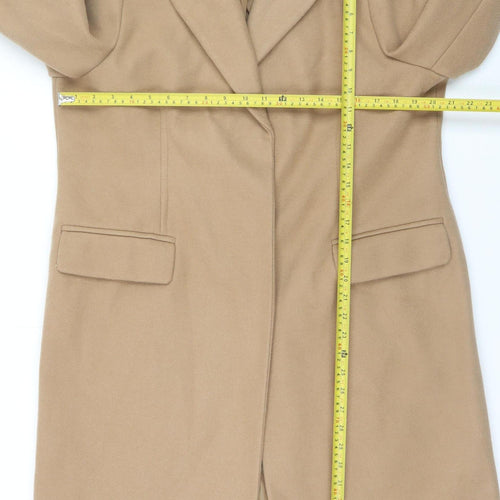 Marks and Spencer Women Beige Long Overcoat Size 16 Polyester