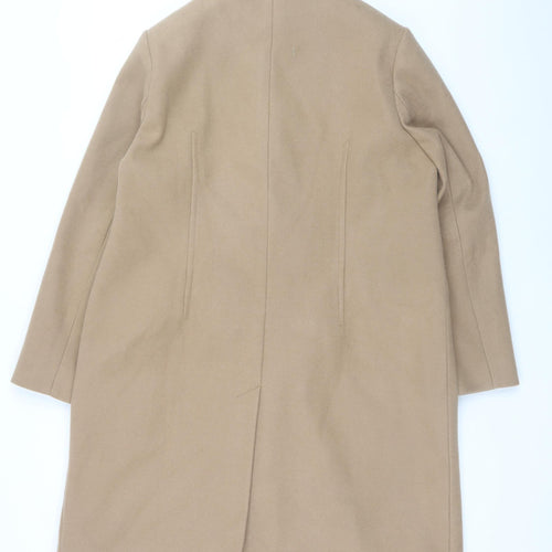 Marks and Spencer Women Beige Long Overcoat Size 16 Polyester
