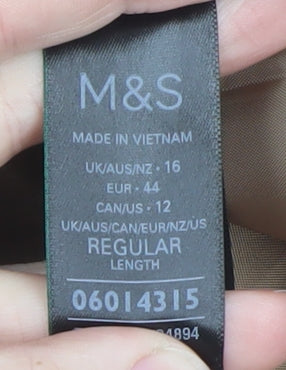 Marks and Spencer Women Beige Long Overcoat Size 16 Polyester