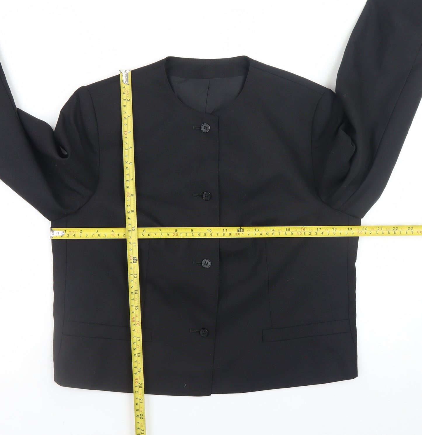 Marks and Spencer St Michael Women’s Black Wool Blazer Size 14 Classic Fit