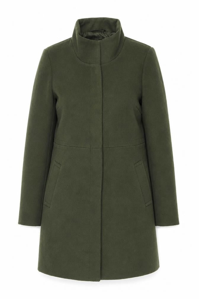 Front view of Atmosphere Women's Green, size 8, Mid-Length Overcoat