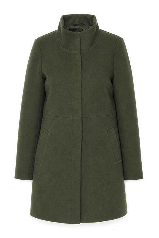 Front view of Atmosphere Women's Green, size 8, Mid-Length Overcoat