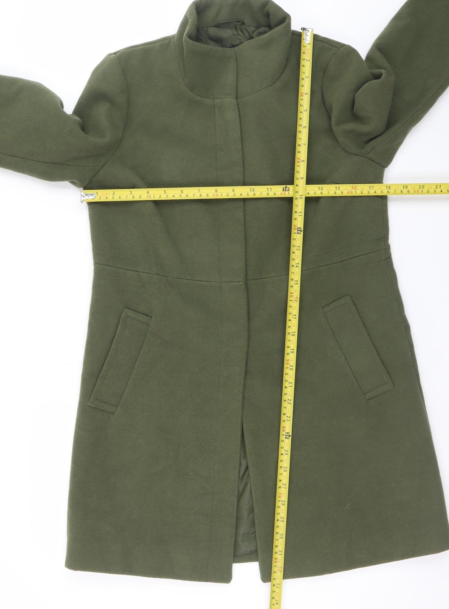 Atmosphere Women's Green Size 8 Mid-Length Overcoat