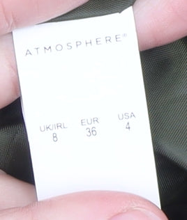 Atmosphere Women's Green Size 8 Mid-Length Overcoat