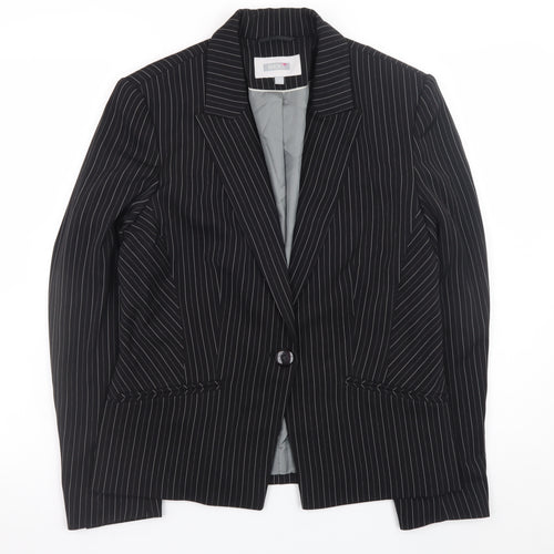 Next Women’s Black Pinstripe Blazer Size 14 Classic Work Jacket