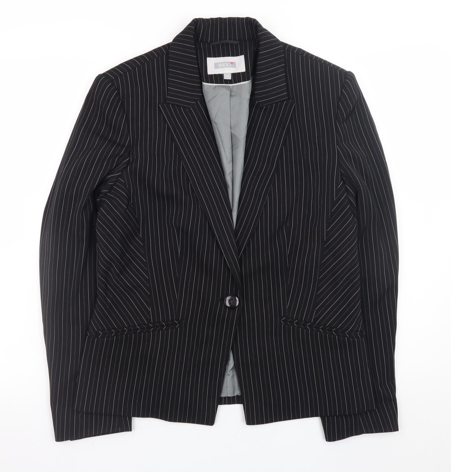 Next Women’s Black Pinstripe Blazer Size 14 Classic Work Jacket
