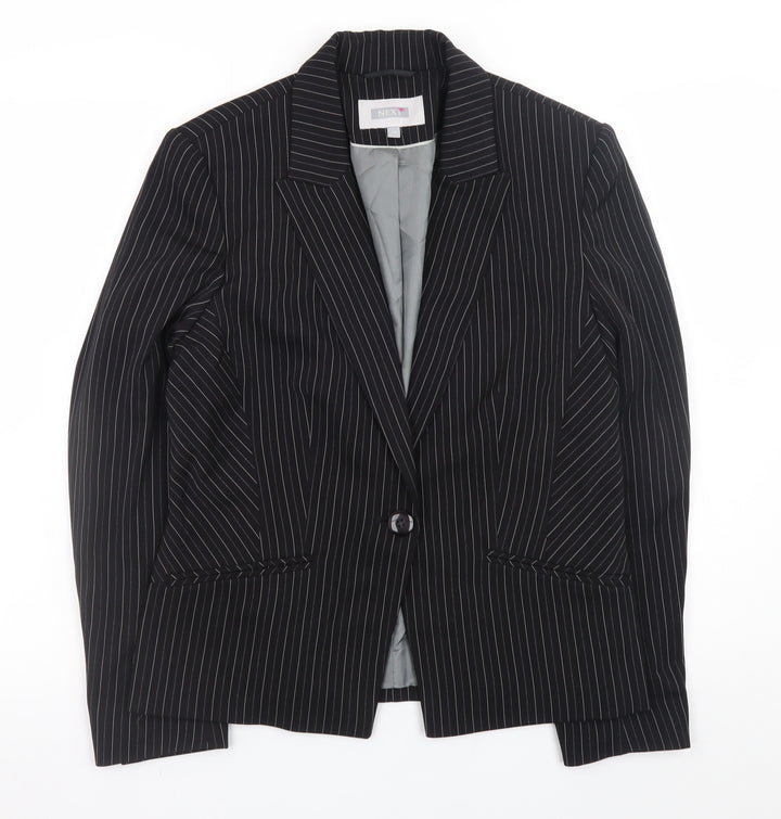 Next Women’s Black Pinstripe Blazer Size 14 Classic Work Jacket