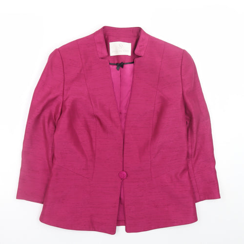 Jacques Vert Women's Pink Blazer Jacket Size 8 Formal 3/4 Sleeve