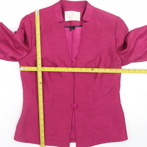 Jacques Vert Women's Pink Blazer Jacket Size 8 Formal 3/4 Sleeve