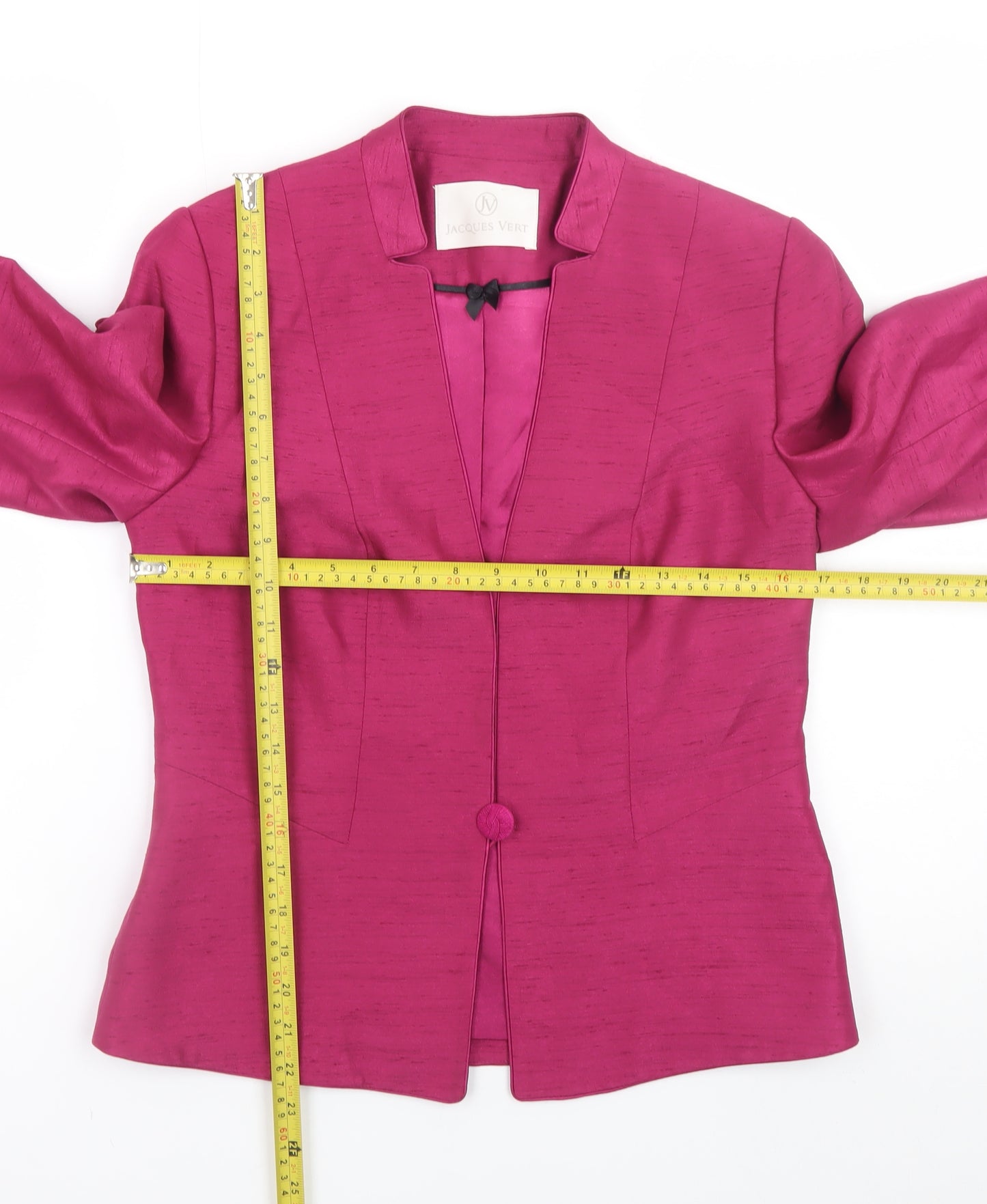 Jacques Vert Women's Pink Blazer Jacket Size 8 Formal 3/4 Sleeve
