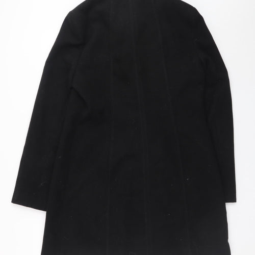 F&F Women Black Mid-Length Polyester Overcoat Size 12