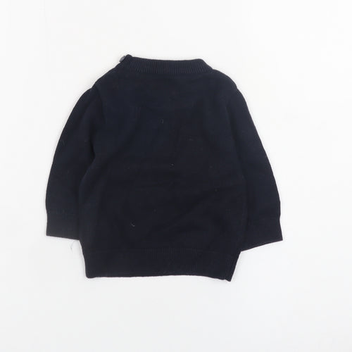 Timberland Boys Black Cotton V-Neck Pullover Sweater 6M