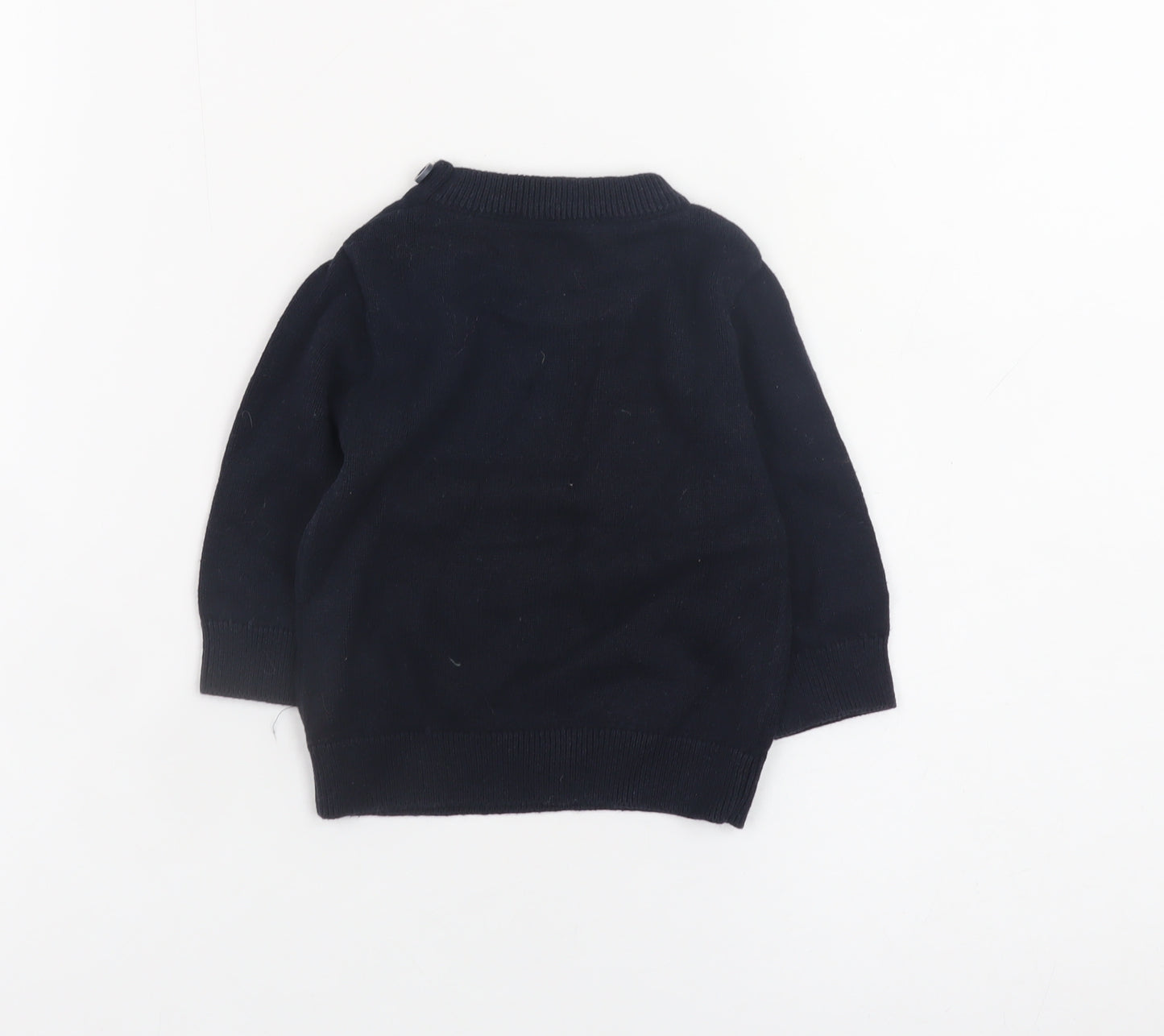 Timberland Boys Black Cotton V-Neck Pullover Sweater 6M