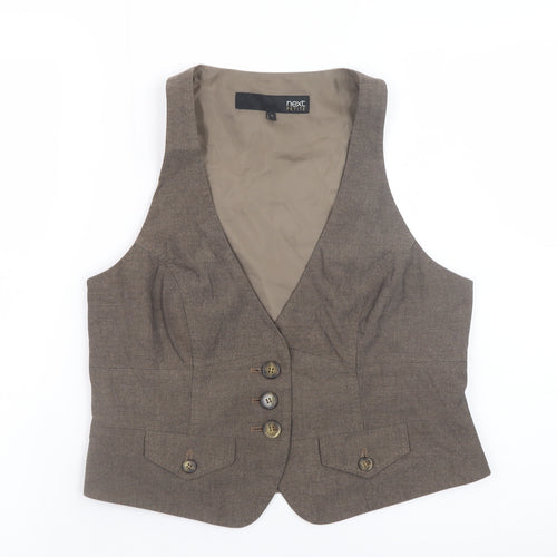 Next Petite Brown Tailored Suit Waistcoat Size 12 Women’s
