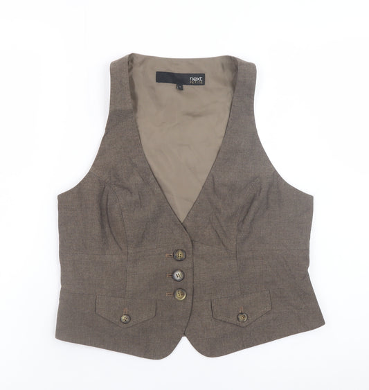 Next Petite Brown Tailored Suit Waistcoat Size 12 Women’s