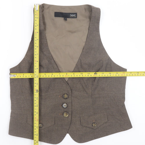 Next Petite Brown Tailored Suit Waistcoat Size 12 Women’s